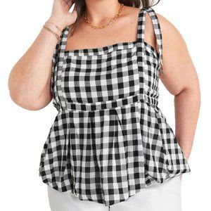 NWT Old Navy Sleeveless Tie-Shoulder Gingham Babydoll Top (Size: XXL Tall)